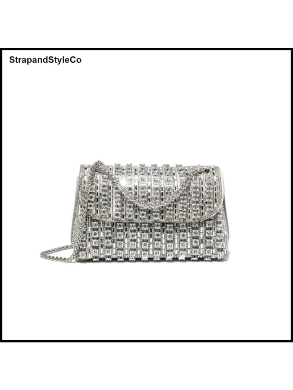 Rhinestone Clutch Purse Sparkly Evening Bag with Chain for Women